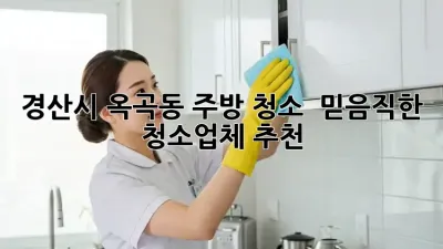 경산시 옥곡동 주방 청소? ✨ 믿음직한 청소업체 추천!